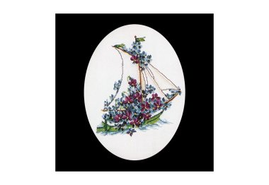  927A Poetry Yacht-Flowers Aida. Набір для вишивки хрестом Thea Gouverneur