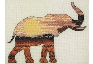  Набор для вышивания крестом Силуэт слона Anchor арт. 05040