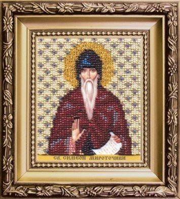 Б-1192 Икона святой преподобный Симеон Мироточивый Набор для вышивки бисером - 1