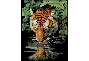  06961 Відображення тигра. Набір для вишивки хрестиком Dimensions
