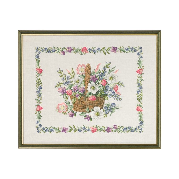 70-9582 Корзина с цветами (Basket with flowers. Набор для вышивания крестом PERMIN - 1