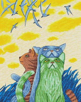 Набір для вишивання хрестом Котоманія. Серпокрильці Ksenya project 10-005 - 2 Набір для вишивання хрестом Котоманія. Серпокрильці Ksenya project 10-005 - 2