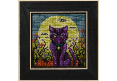 вишивка гладдю MH142525 Моторошний кіт. Набір для вишивки в змішаній техниці Mill Hill