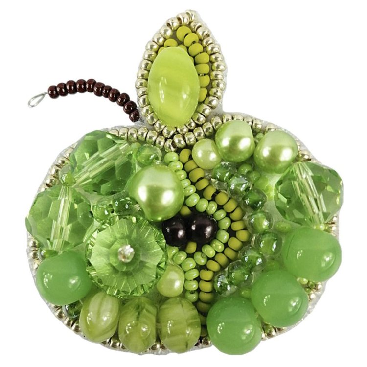БП-256 Зелене яблуко. Набір для виготовлення брошки Crystal Art - 1