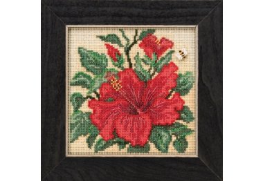 вишивка гладдю MH141915 Гібіскус. Набір для вишивки в змішаній техніці Mill Hill