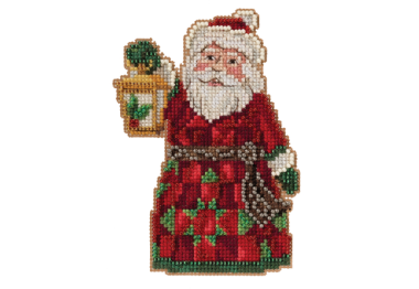  JS202113 Санта з ліхтарем. Набір для вишивки в змішаній техниці Mill Hill