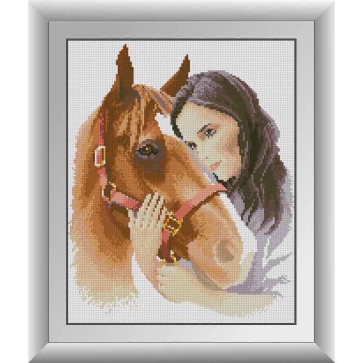30942 Девушка с лошадью. Набор для рисования камнями - 1