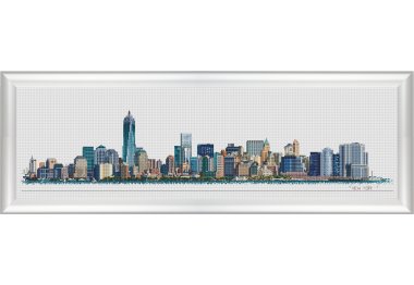  602A Skyline New York Aida. Набір для вишивки хрестом Thea Gouverneur