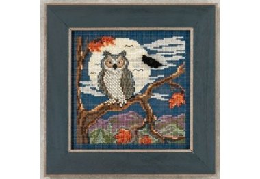вышивка гладью MH142203 Ночная сова. Набор для вышивки в смешанной технике Mill Hill