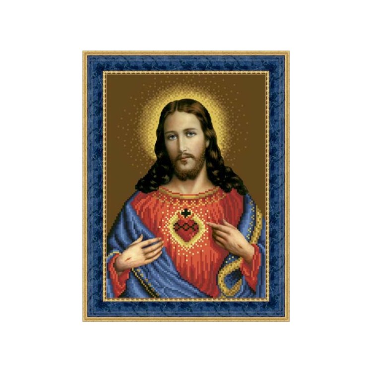 ТО-079 Ікона Відкрите Серце Ісуса. Схема для вишивки бісером (атлас) ТМ Барвиста Вишиванка - 1