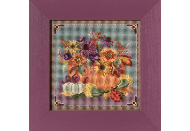вишивка гладдю MH142125 Квітковий гарбуз. Набір для вишивки в змішаній техниці Mill Hill