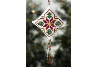 вишивка гладдю MH228305 Пуансеттія. Набір для вишивки в змішаній техніці Mill Hill вишивка гладдю MH228305 Пуансеттія. Набір для вишивки в змішаній техніці Mill Hill