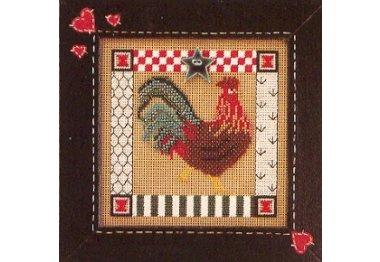 вышивка гладью MHCB104 Фолк петух. Набор для вышивки в смешанной технике Mill Hill