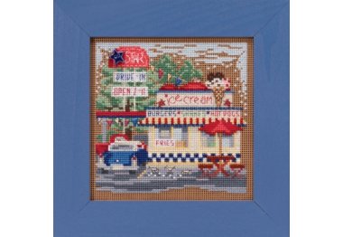 вишивка гладдю MH141911 Придорожнє кафе. Набір для вишивки в змішаній техніці Mill Hill