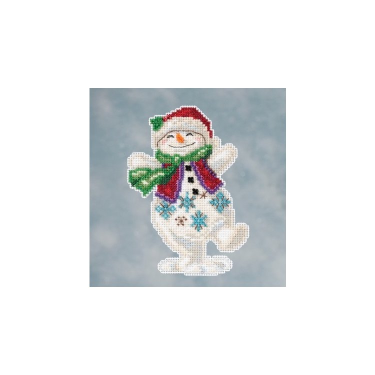 JS201613 Танцюючий сніговик. Набір для вишивки в змішаній техніці Mill Hill - 1