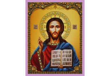  Набір для вишивки бісером Ікона Христа Спасителя P-123 ТМ Картини бісером