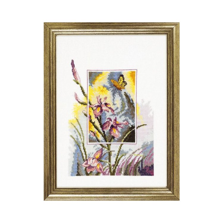 12-3196 Ирис и бабочка. Набор для вышивания крестом PERMIN - 1