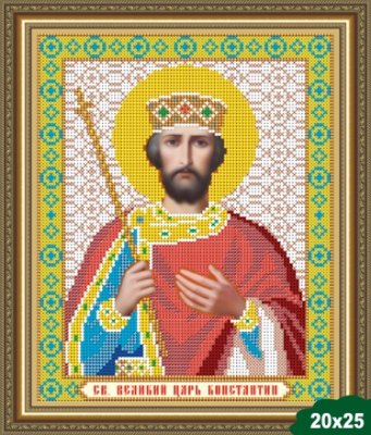 VIA4027 Святой Великий Царь Константин. Схема для вышивки бисером - 1