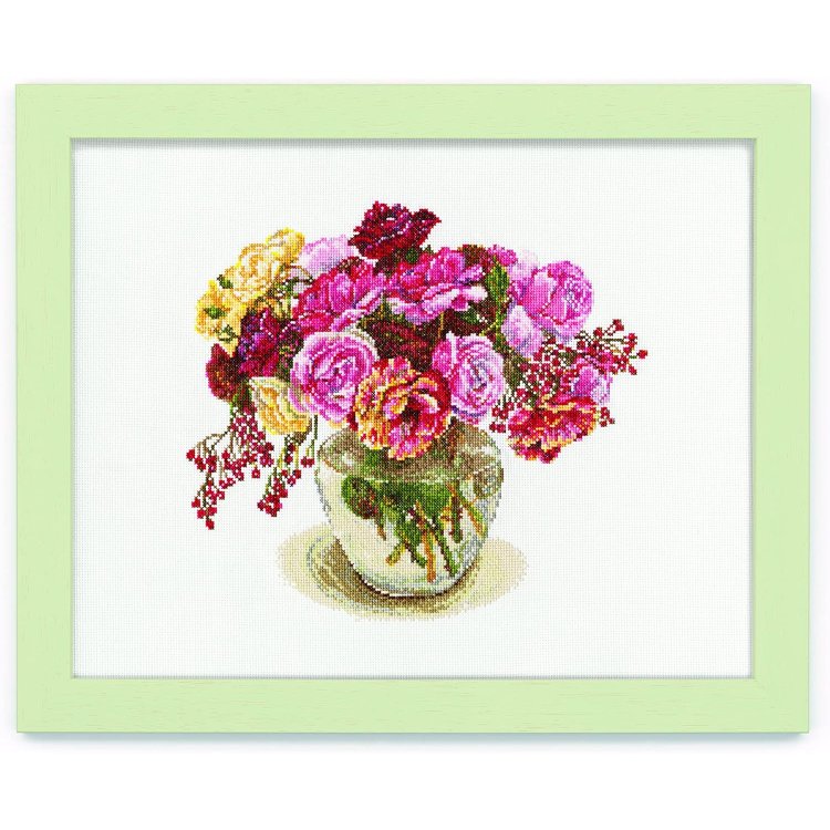 552108 Цветочная композиция с розами. Набор для вышивки крестом Cosmo Fujico - 1