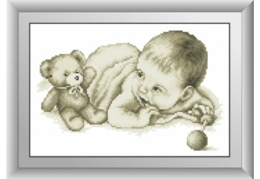  30573 Малыш с мишкой. Набор для рисования камнями