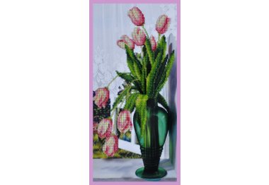  Набор для вышивки бисером _x000D_Тюльпаны на окне P-242 ТМ Картины бисером
