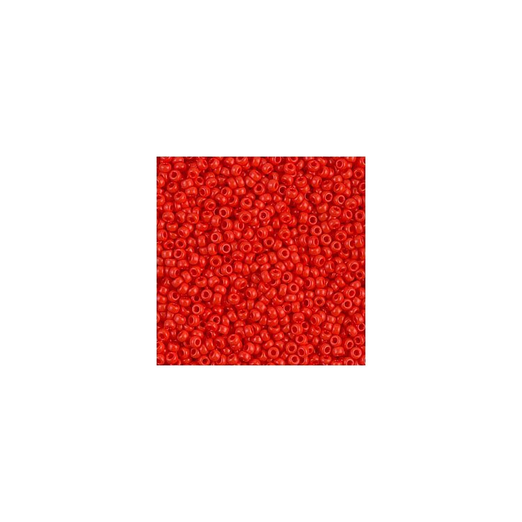RR-407 Бісер Miyuki Round Rocailles 11/0 (натуральний, червоний яскравий) - 1