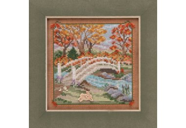 вишивка гладдю MH141925 Пішохідний міст. Набір для вишивки в змішаній техніці Mill Hill