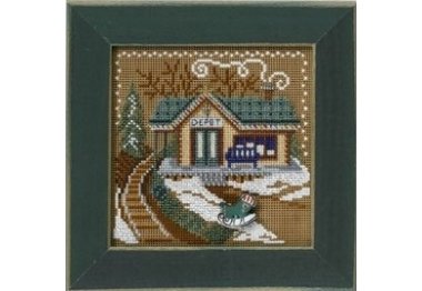 вышивка гладью MH146304 Железнодорожная станция. Набор для вышивки в смешанной технике Mill Hill