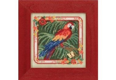 вышивка гладью MH144101 Попугай. Набор для вышивки в смешанной технике Mill Hill