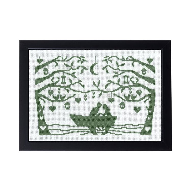 92-9366 Пара в човні (Couple in boat. Набір для вишивання хрестом PERMIN - 1