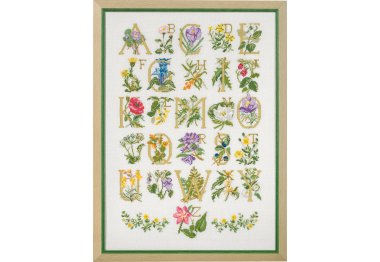  70-9589 Квітковий Алфавіт (Flowers ABC. Набір для вишивання хрестом PERMIN