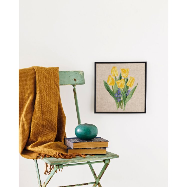 12-1453 Желтые тюльпаны (Yellow tulips. Набор для вышивания крестом PERMIN - 1