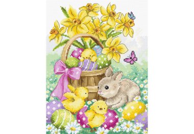  Набір для вишивки хрестиком L8033 Easter Rabbit and Chicks. Letistitch