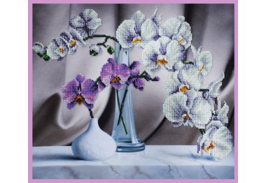  Набор для вышивки бисером Натюрморт с орхидеями P-243 ТМ Картины бисером