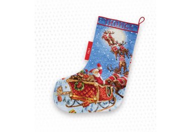  Набор для вышивки крестом LETI 989 The Reindeers on it's way! Stocking. Letistitch
