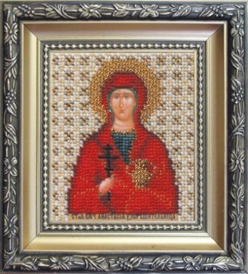 Б-1069 ікона Свята мучениця узорішительниця Анастасія Набір для вишивки бісером - 1