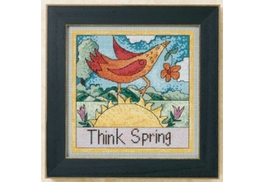 вишивка гладдю ST151101 Думай про весну. Набір для вишивки в змішаній техниці Mill Hill
