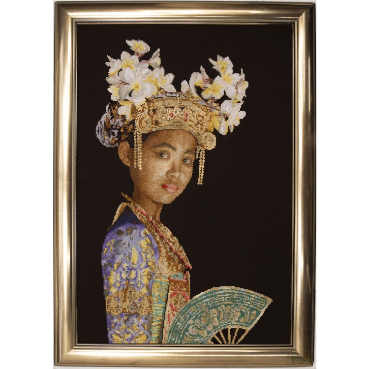 597.05 Balinese Dancer Black Aida. Набор для вышивки крестом Thea Gouverneur - 1