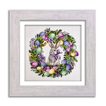 N050 Пасхальний кролик. Набір для вишивки хрестом Кольорова - 1 N050 Пасхальний кролик. Набір для вишивки хрестом Кольорова - 1