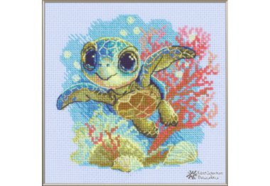  A1037 Дитинча морської черепахи. Набір для вишивки хрестиком AINE