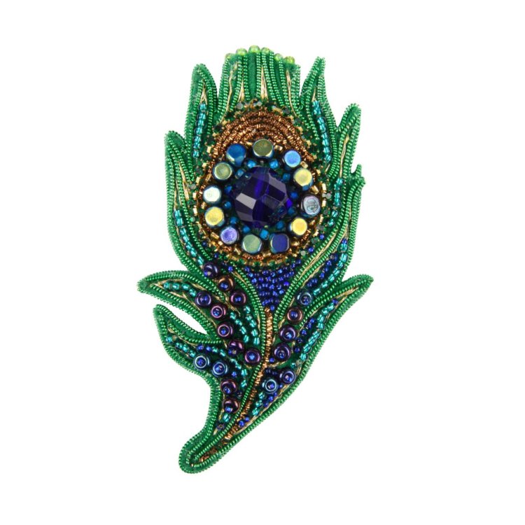 БП-353 Перо павлина. Набор для изготовления броши Crystal Art - 1