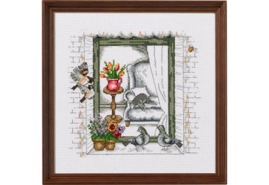 92-9175 Весеннее окно (Spring Window. Набор для вышивания крестом PERMIN 92-9175 Весеннее окно (Spring Window. Набор для вышивания крестом PERMIN