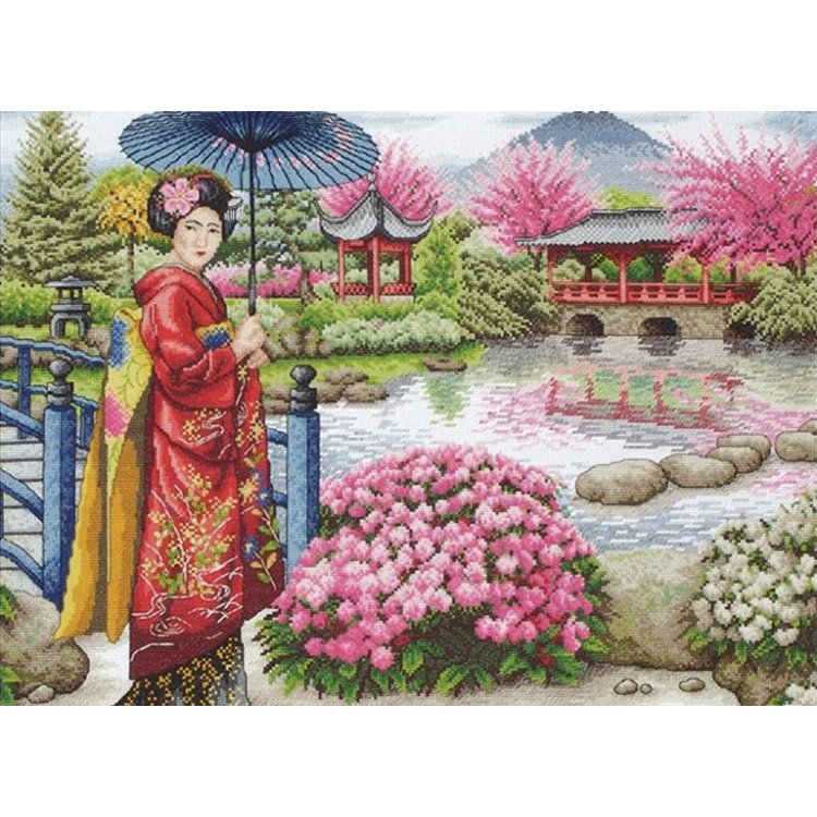 Японский сад. Набор для вышивки крестом арт. 01024 - 1