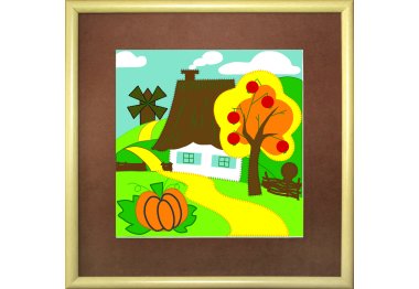  Набор картина из фетра Осень в деревне В-171  Чарівна мить