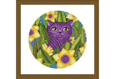  Набір для вишивання хрестом Котоманія. Смугастик Ksenya project 10-001