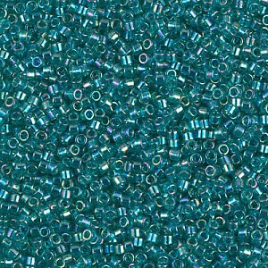 DB-1248 Бісер Miyuki Delica Beads 11/0 (прозорий райдужний, бірюзовий темний) - 1
