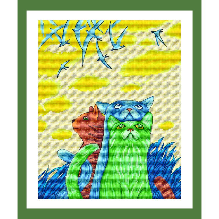 Набір для вишивання хрестом Котоманія. Серпокрильці Ksenya project 10-005 - 1