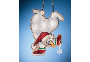 вишивка гладдю MH162134 Сніговик акробат. Набір для вишивки в змішаній техниці Mill Hill