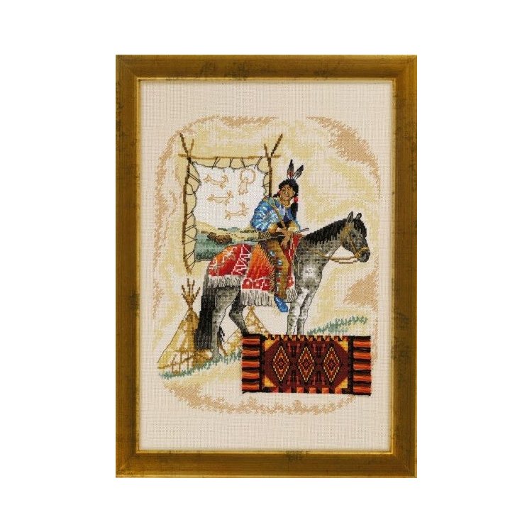 70-4330 Индианец с лошадью. Набор для вышивания крестом PERMIN - 1