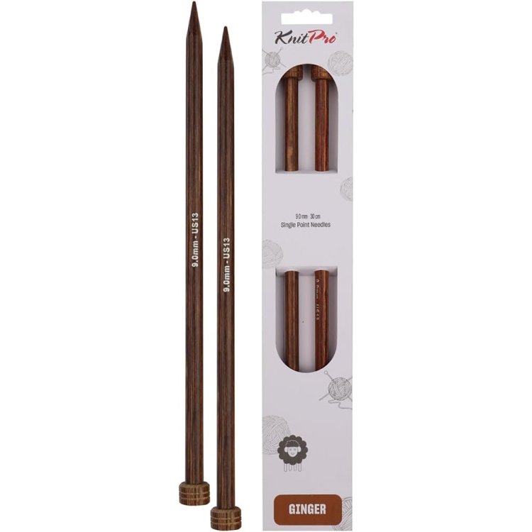 31193 Спицы прямые Ginger KnitPro, 35 см, 9.00 мм - 1
